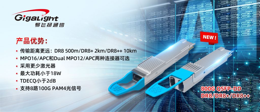 易飞扬推出800G QSFP-DD DR8/DR8+/DR8++硅光模块，硅光利好AI算力插图