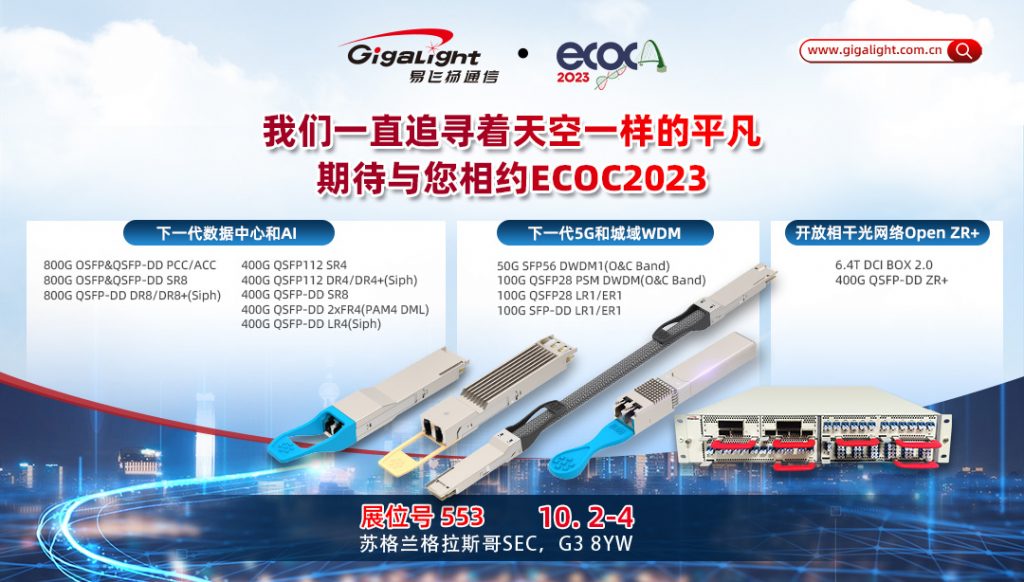 易飞扬将于ECOC2023现场DEMO硅光400G QSFP-DD LR4光模块插图